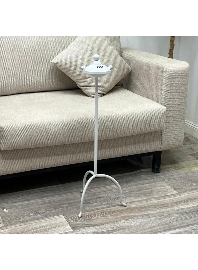 متجر نايس مبخرة استقبال حديد طويلة، لون أبيض ناصع، حامل بخور مودرن بارتفاع مثالي للمداخل والمجالس. - Image 3